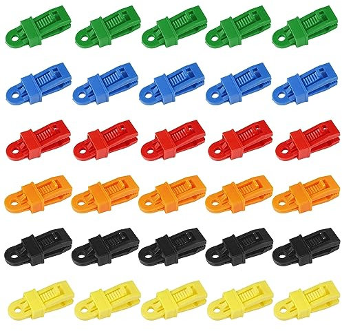 Lxoraziy 30 Pezzi Tenda Tarps Clip Regolabile, Clips per Rete Ombreggiante, Clip per Telo per Carichi Pesanti, per Coperture da Picnic Vele Parasole Tende da Sole