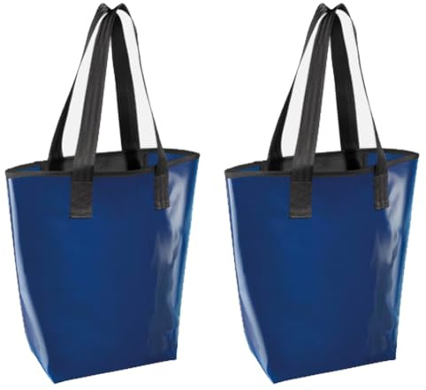HAC24 2x Freizeittasche 16 Liter LKW Plane Tasche Umhängetasche Dunkelblau Damen Herren Schultertasche Sporttasche