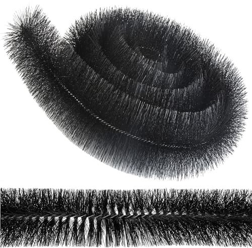Gutter Brush 4m x 100mm Black Leaf Guard to Keep Out Debris, Moss & Leaf Drain Down Pipe Gutter Cleaning Tool (1)