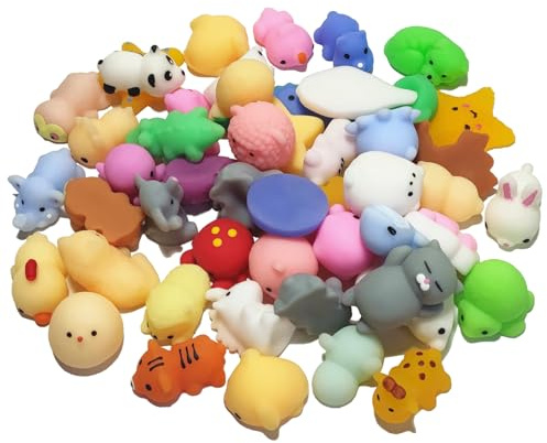Aiyouwei 50 Stück (zufällige Lieferung) Mochi Squishy,sensorische Squishy Spielzeug,Kinder Geburtstagsgeschenk, Party Gefälligkeiten, Klassenzimmer Prämien, Goody Bag Stuffers