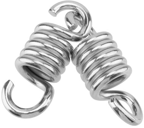 Juego de 2 muelles para hamaca, mecedora, acero inoxidable, 300 kg, adecuados para colgar sacos de arena