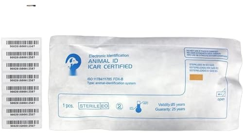 TAEING Pet Mikrochips, 134,2 kHz Mikrochip für Haustiere, Mikrochip Kit für Hunde und Katzen für Haustiere für die tierärztliche Verwaltung (1.4x8mm, stück, 50)