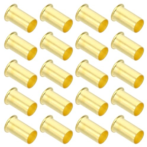 PATIKIL Brass Compression Insert, 40 Pack 10mm OD x 8mm ID Tube Insert Tube Support Compression Fitting Assortment Kit for Water Oil Air Pipe