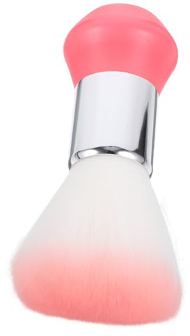 Cepillo de Cuello para Peluquería Rosa de Nylon, Pp y Aluminio | Plumero para Cabello, Uso en Salón y Hogar, para Estilistas Profesionales, Limpieza Rápida de Recortes