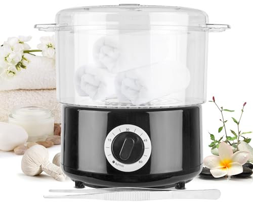 Movehii Scaldasalviette elettrico, grande capacità, scaldasalviette caldo, riscaldamento veloce a 202 F entro 10 minuti per spa, cura del viso, parrucchiere, uso domestico