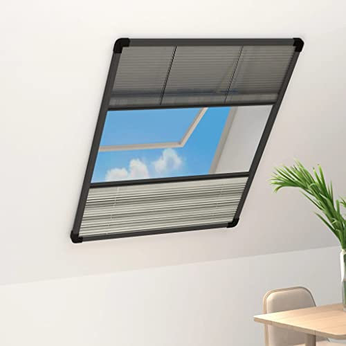 Kangmusi Insektenschutz-Plissee f¨¹r Fenster Alu 60x80 cm mit Jalousie, kangmusi148682