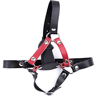 Bavaglio per bocca SM Gag Bocca estrema, Cinghie per testa di cavallo Bavaglio per bocca in pelle con bavaglio lungo 7 cm, Giochi BDSM, di ritenuta Giocattolo sessuale