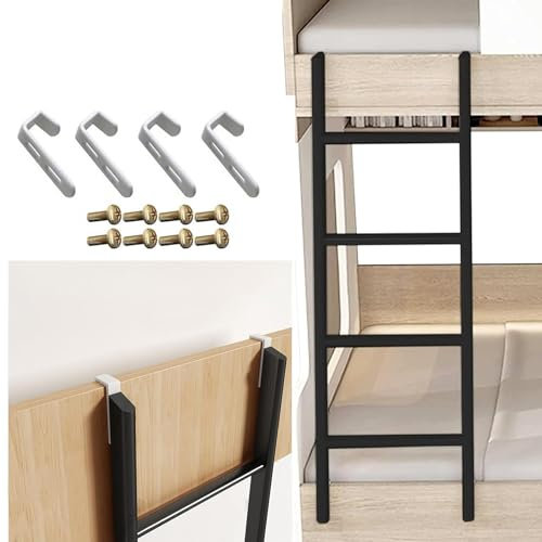 GODFSAHG Scala Universale per Letto a Castello Doppio, Scala a 4/5 gradini con Ganci, Scala di Sicurezza per soppalco, roulotte, Letto in Metallo, Scale di Ricambio Multifunzione, carico 33