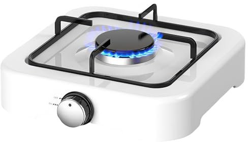 Fornello a gas portatile da campeggio, 2,2 kW, bruciatore singolo, controllo temperatura regolabile, sistema di accensione automatica, ideale per patio, campeggio, barbecue