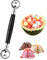 KGDUYC 1 pz Bifacciale Frutta Melone Sfera Paletta Acciaio Inossidabile 2 in 1 Anguria Gelato Melone Paletta,Scavino per palline melone，Inox