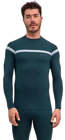 FALKE herr Baslager Ovandel Warm Trend Turtleneck M L/s Sh funktionellt garn snabbtorkande 1 styck, Grön Holly 7385, L
