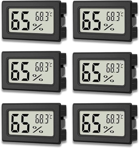 zoerbufan 6 Piezas Higrometro Digital Mini Termometro, Medidor De Humedad Interior con Celsius Para Controlar La Temperatura y Medir La Humedad Para La Comodidad En La Oficina y En Casa