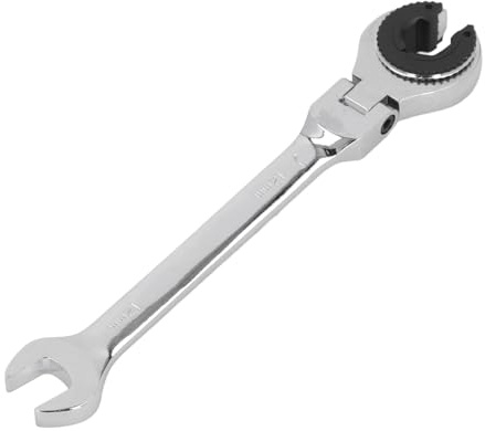 Brake Line Wrench Double Head Flares Nut Wrench CR V Steel Tubing Ratchet Spanner 12mm 72 Teeth Adjustable Angle
