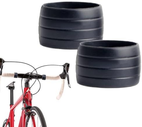 Boucles de fixation de ruban de guidon, manche de protection de la sangle de manche en silicone - Anneaux fixes de bande réutilisables - Ensemble de 2 outils d'attache imperméables, fournitures à vélo