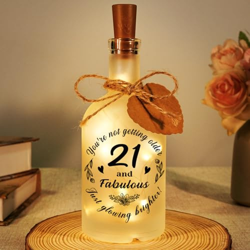 Einanmut 21st Birthday Gifts for Her - LED Bottle Decorative Light 21 Years Old Decorations for Her, 21st Birthday Gifts for Granddaughter Daughter Son Friends Sister