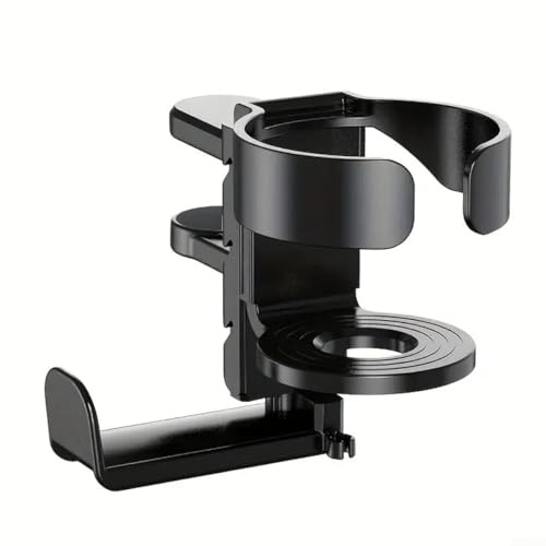 Soporte para auriculares y portavasos de escritorio perfecto para la oficina en casa y juegos (negro)