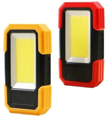 Genérico Linterna de Trabajo COB LED – Lámpara Portátil con 3 Modos de Luz, Base Magnética y Clip – Luz de Reparación para Coche, Taller o Exterior, IPX4 Impermeable, 500 lm, Cuerpo ABS Resistente
