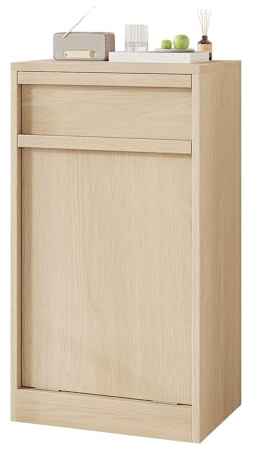 Garvee Muebles de Cocina con Se Puede Utilizar para almacenar Cosas en la Cocina,Basura,Mueble para Ropa,Salón y Pisos Pequeños, Natural 50×35×90 cm