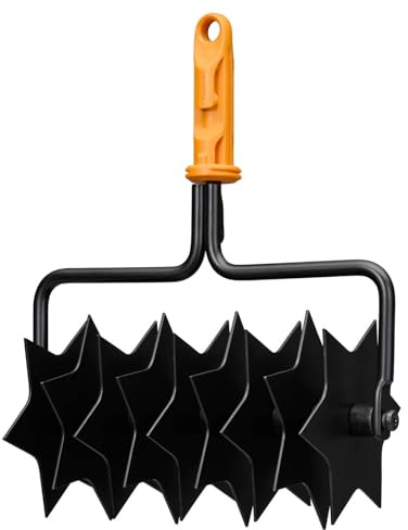 Fiskars OneClick Sternfräse, Aufsatz zur Bodenbelüftung | Müheloses Wechseln mit nur einem Klick, Gehärtete Stahlklingen, Schwarz/Orange, 1080688
