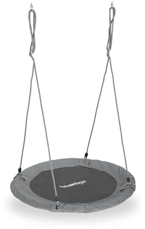 Relaxdays Runt bo gunga för barn och vuxna, justerbar spindelväv, Ø 90 cm, upp till 100 kg