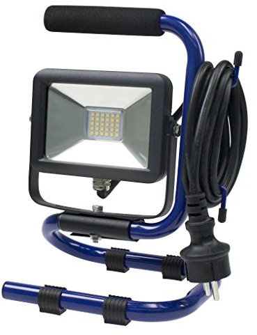 as - Schwabe 46410 Foco LED chip móvil 10 W, IP 65 Foco de construcción para exteriores y obras, azul, 230 V