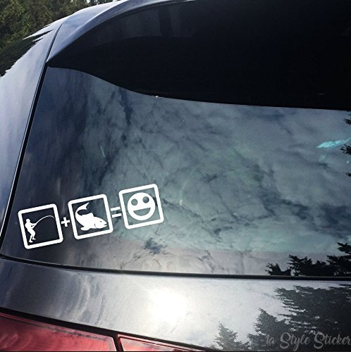 1A Style Sticker Angler + Fisch = Fun Aufkleber Angelzubehör Angelset Gürtel Angel Köder Fische Fischer Autoaufkleber