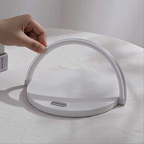 BAJIE Desk lamp Led Desk Lamp With Qi Fast Wireless Charger Usb Chargeable Table Bedside Light Portable Tn88 White