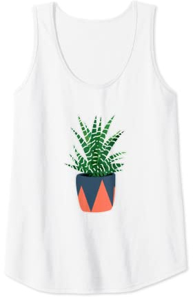Womens Zebra Plant Succulent Haworthia Attenuata Cactus Gift Tank Top