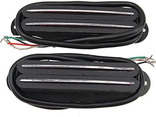 Yootones Hot Rails Tonabnehmer Humbucker Single Coil Größe kompatibel mit Fender Strat Squier E-Gitarre ST Stratocaster Gitarre (schwarz), 2 Stück