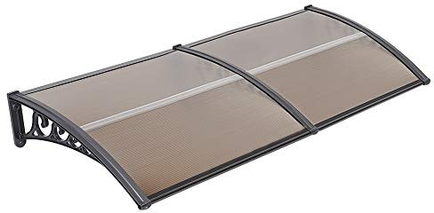 Auvent de Porte d'entrée, Auvent Avant-toît Porte Transparent (200 * 100cm(Brun))