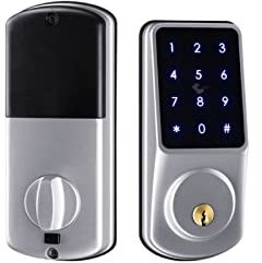 ADITAM Bluetooth Keyless Secure Keypad Remote Control Deadbolt Electronic Digital Smart Door Lock con aplicación ttlock (Black : SILVER) Double the comfort