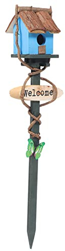 POPETPOP Insert Rod Ornament Bird House Garden Stake Outdoor Bird Nest Stake for Courtyard