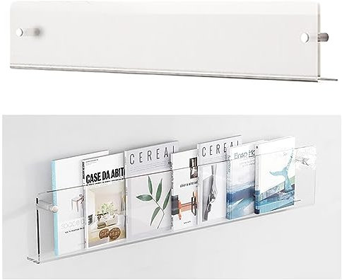 Prospektständer Klarer an Der Wand Montierter Prospekthalter, 2 Stück Dekoratives Zeitschriftenregal aus Acryl für Das Wohnzimmer - 100/110/120 Cm, Hängeregister-Organizer ( Color : 2PCS , Size : 110c