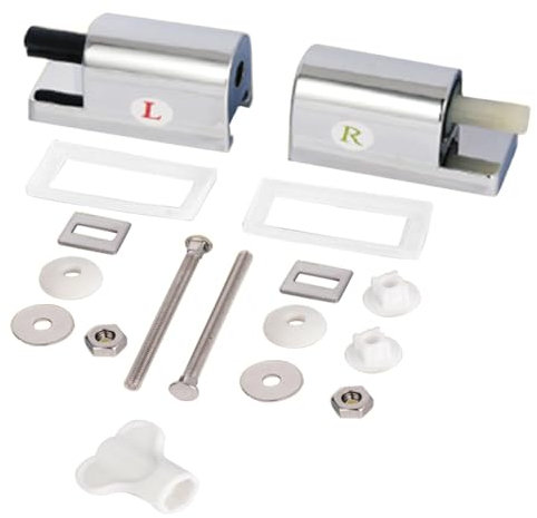 Toilet Seat Hinges Replacement, Soft Close Toilet Fittings Fixing Kit with Installation Accessories for Most Toilet Lids(Silver)