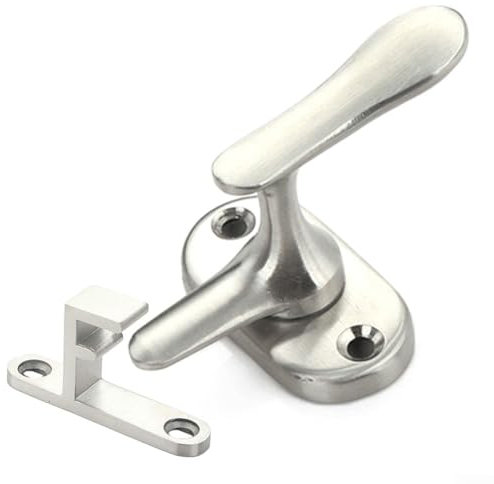 PETSTIBLE Edelstahl Türriegel Holz Swing Lock Badezimmer Türschloss Riegel (S)