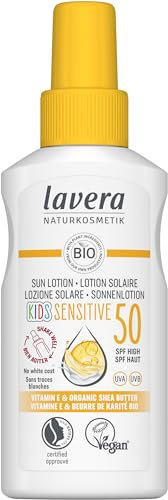 lavera Lotion Solaire Sensitive KIDS SPF 50 - Crème solaire pour enfants - protection minérale immédiate - résistante à l'eau - vegan - cosmétique naturelle - 100 ml