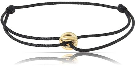 Made by Nami Minimalistisches Armband Herren & Damen • Handgemacht & Geflochten • 100% Wasserfest & Verstellbar • Partner Geschenke (Schwarz Gold)
