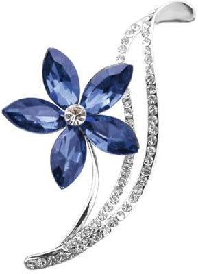FENGJI Forget Me Not Flower Brooch, The Late Princess Diana's Favourite Flower Crystal Rhinestone Brooches for Women With Gift Bag
