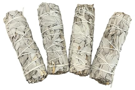 LAMARE - Kalifornischer weißer Salbei Apiana zum Verbrennen - 100% handwerklich und nachhaltig geerntet - Ideal für Reinigungen und energetische Rituale - Packung mit 4 Einheiten.