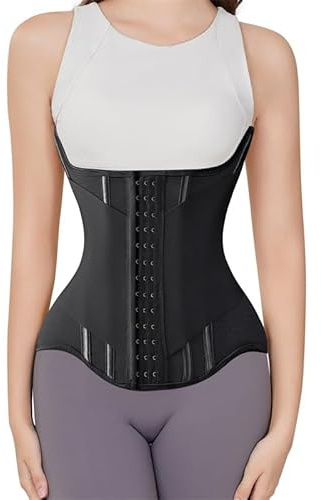 MISTHIN Waist Cincher Corset Sport Girdle Trimmer Corset Double Belt Wrap Waist Trainer Shaperwear Tummy Control Shaper for Women (Black, Small)