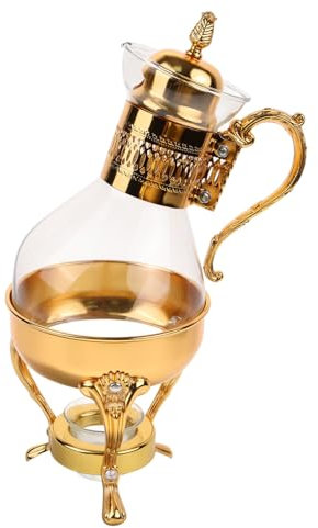 LABRIMP Arabic Coffee Pot Glass Aluminum Alloy Vintage Teapot Heat-Resistant Ergonomic Handle for Tea Coffee Lovers for Home