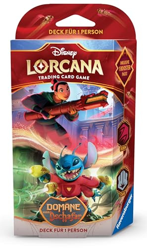 Ravensburger Disney Lorcana Trading Card Game: Dominio de Dschaar - Mazo de Acero y rubí para 1 Persona