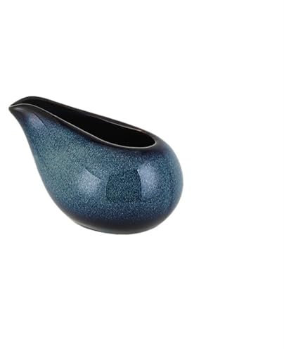 Cenz-888 Gravy Bowl 3.4oz Mini Gravy Boat Ceramic Milk Jar Milk Jug Creative Coffee Small Milk Pot Household Small Gravy Boat Gravy Server(Blue)