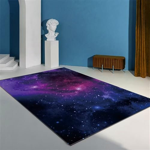RUGMRZ Dekoration Wohnzimmer Modern Abstrakter Geometrischer Rutschfester Wohnzimmer-Schlafzimmerbereich-Teppich Gleitschutz Teppich Lila Vorleger Teppich Teppich Vorraum Dekoration Wohnzimmer Modern