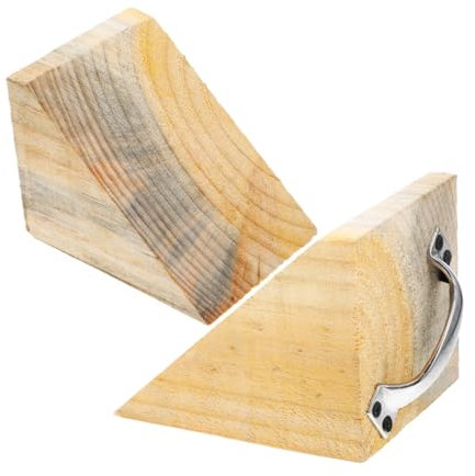 JECOMPRIS 2stücke Holz-radkeile Mit Griff Stabile Stopper Für Auto Wohnmobil SUV Und Wohnwagen rutschfeste Unterlegkeile Für Parkplätze Und Garagen