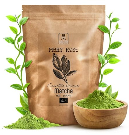 Mary Rose Matcha BIO 1000g | Tè verde dal Giappone in polvere | Tè senza additivi | Matcha tradizionale | Fonte di teina | Stimolazione naturale