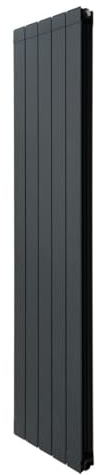 Aluminium Designer Radiator 1800mm x 395mm Vertical Double Flat Panel Column Lightweight Modern Central Heating Heater Matt Anthracite Grey Kitchen Living Room FREE Cleaning Brush Fixing Kit Brackets
