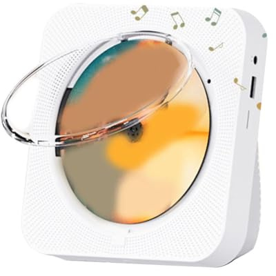 Juqoyue Lettore CD Portatile -718 Bluetooth, Altoparlanti Stereo, Radio FM, USB, modalità Cuffie, Suono Stereo con Spina EU