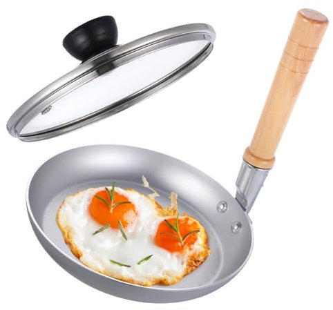 Gatuida Poêle Japonaise en Acier Inoxydable Argenté Manche en Bois Vertical à Tamagoyaki Petit Format Cuisine Professionnelle et Maison