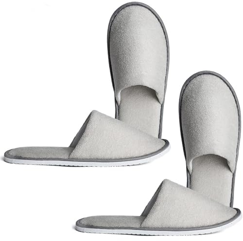 BbiuRer 2 Paar Hotelslipper, Nicht-Einweg-Reise-Hausschuhe Plüsch Ziehen Samt Hotel Hausschuhe